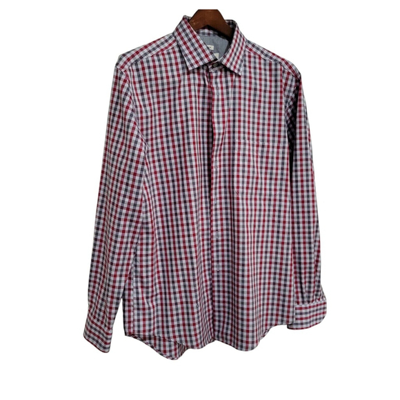 Joseph Abboud Long-Sleeves Checkered Non-Iron Shirt. Men's. Large. Pre-owned - Picture 1 of 8